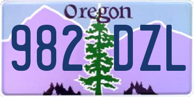 OR license plate 982DZL
