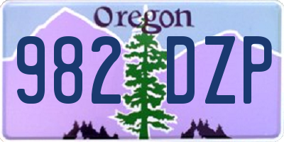 OR license plate 982DZP