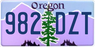 OR license plate 982DZT