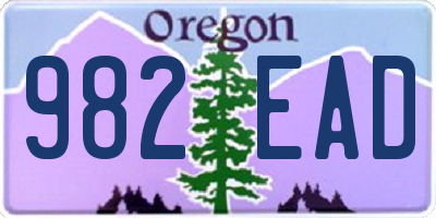 OR license plate 982EAD