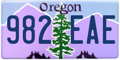 OR license plate 982EAE
