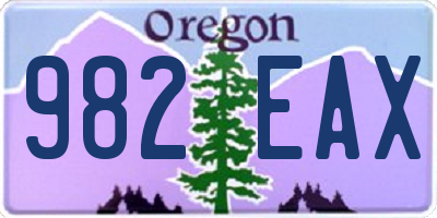 OR license plate 982EAX