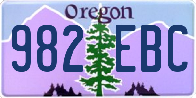 OR license plate 982EBC