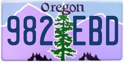 OR license plate 982EBD