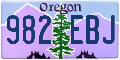 OR license plate 982EBJ