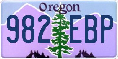 OR license plate 982EBP