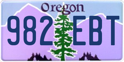 OR license plate 982EBT