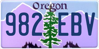 OR license plate 982EBV