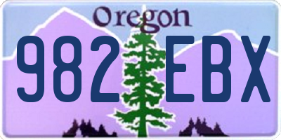 OR license plate 982EBX