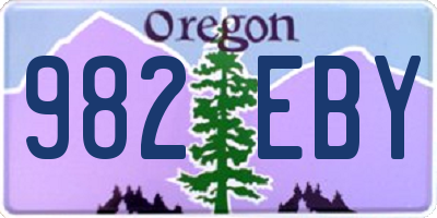 OR license plate 982EBY