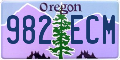 OR license plate 982ECM