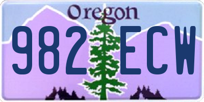 OR license plate 982ECW