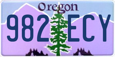 OR license plate 982ECY