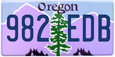 OR license plate 982EDB
