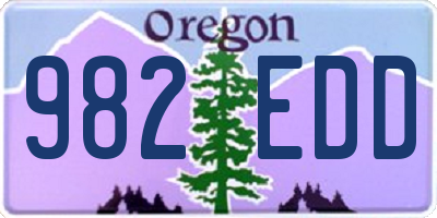 OR license plate 982EDD