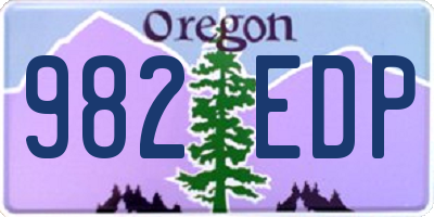 OR license plate 982EDP