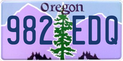 OR license plate 982EDQ