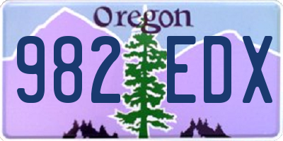 OR license plate 982EDX