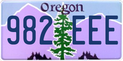 OR license plate 982EEE