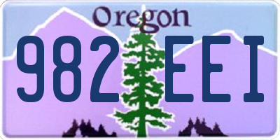 OR license plate 982EEI