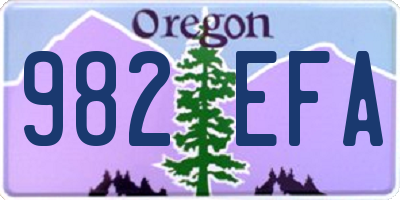 OR license plate 982EFA