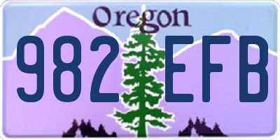 OR license plate 982EFB