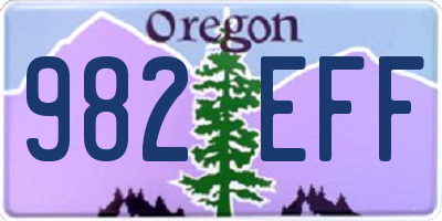 OR license plate 982EFF