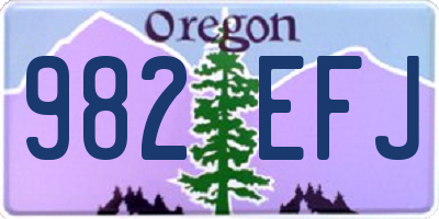 OR license plate 982EFJ