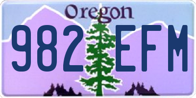 OR license plate 982EFM