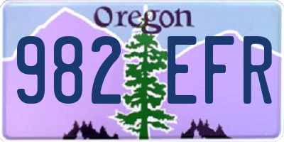 OR license plate 982EFR