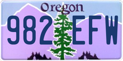 OR license plate 982EFW