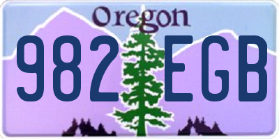 OR license plate 982EGB