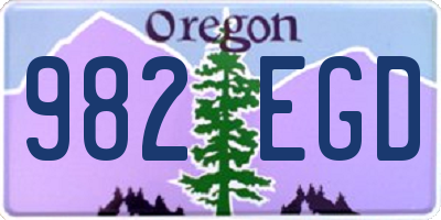 OR license plate 982EGD