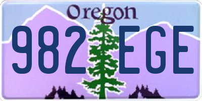 OR license plate 982EGE