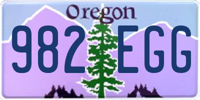 OR license plate 982EGG