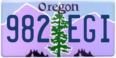 OR license plate 982EGI