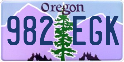 OR license plate 982EGK