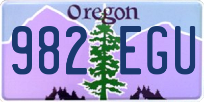 OR license plate 982EGU