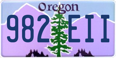 OR license plate 982EII