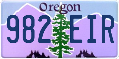 OR license plate 982EIR