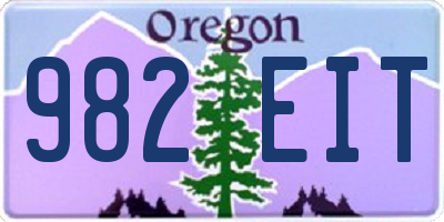 OR license plate 982EIT