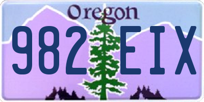 OR license plate 982EIX