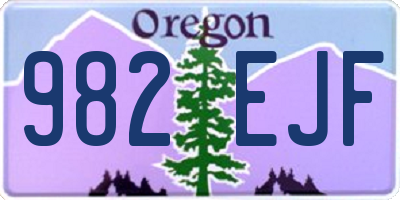 OR license plate 982EJF