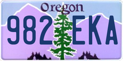 OR license plate 982EKA