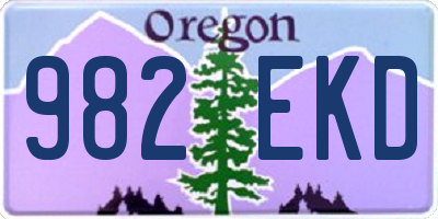 OR license plate 982EKD