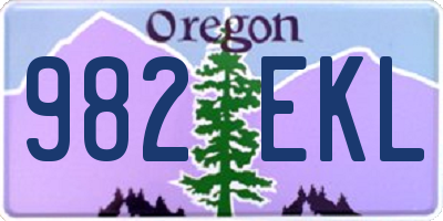 OR license plate 982EKL