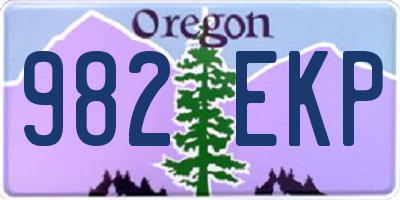 OR license plate 982EKP