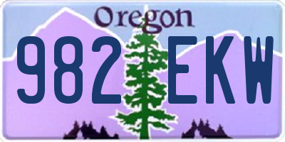 OR license plate 982EKW