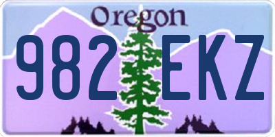 OR license plate 982EKZ