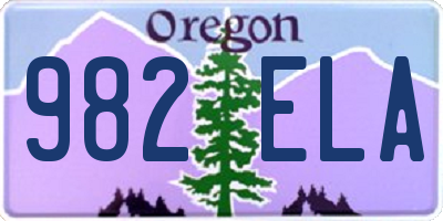 OR license plate 982ELA